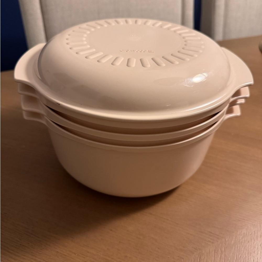 Tupperware Microwave Stack 4 pc Cooker Steamer Strainer Set